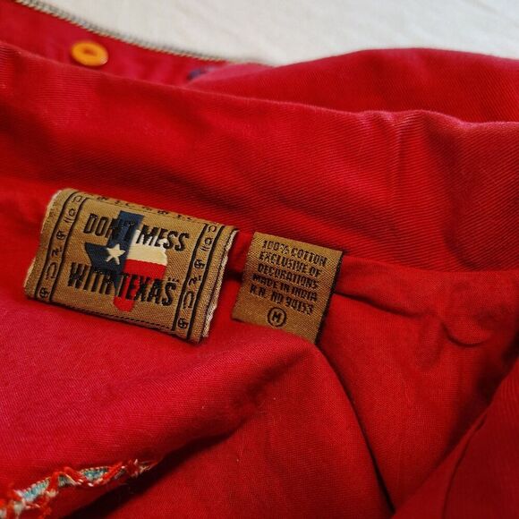 Vintage Don’t Mess With Texas Jacket Artsy Hearts Embroidered Buttons Cottage M - Picture 4 of 7